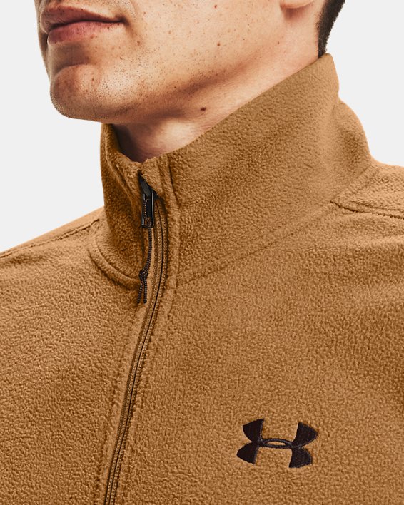 Men's UA OffGrid Fleece Solid ¼ Zip, Brown, pdpMainDesktop image number 3